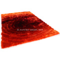 Poliester merah & oranye warna karpet 3D